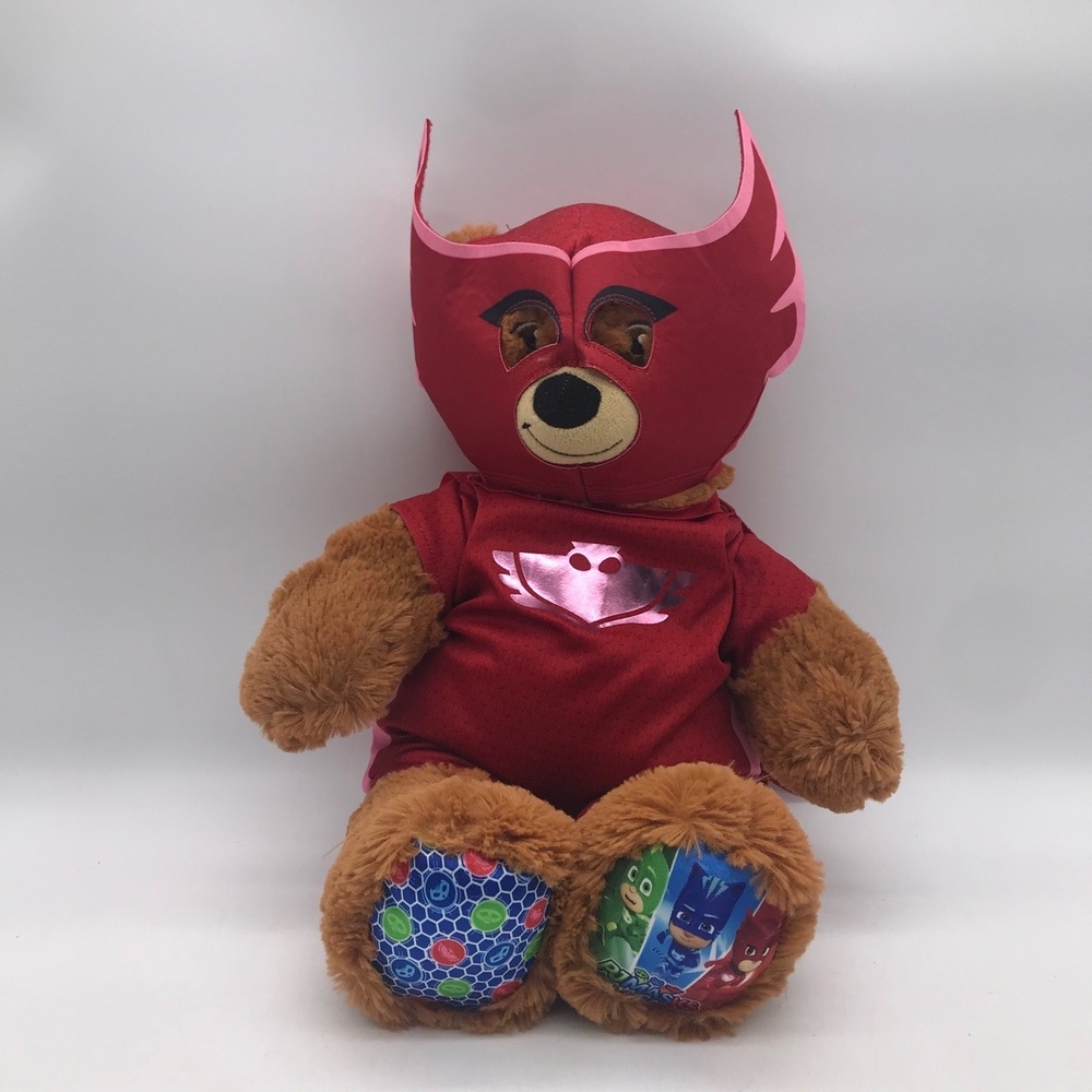 Build-A-Bear Workshop PJ Masks Owlette Bear Brown Red 17 IN Plush Stuffed Animal